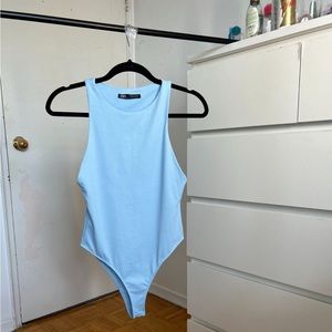 ZARA BLUE HALTER BODYSUIT